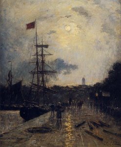 A Quay At Caen — Stanislas Lépine