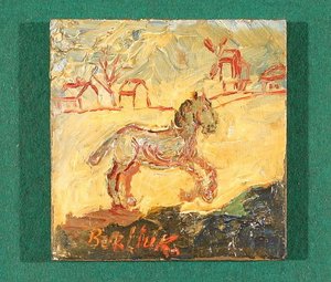 Galloping Horse By A Village — David Davidovich Burliuk