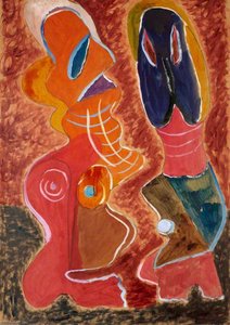 Una Composizione Astratta Con Due Figure Antropomorfe — Eileen Agar
