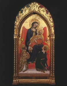 Vierge Et Enfant, Avec Les Saints Laurent Et Jean — Gentile Da Fabriano