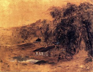 Cottages Among Trees — Théodore Rousseau (pierre Etienne Théodore Rousseau)
