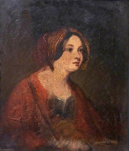 A Girl In A Red Cloak (study) — Margaret Sarah Carpenter