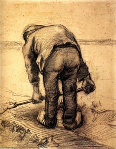 Peasant Lifting Beet — Vincent Willem Van Gogh