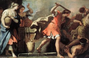 Moses Defending The Daughters Of Jethro — Sebastiano Ricci
