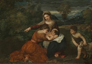 Madonna Ja Lapse Koos Naissoo- Ja Imelaps Johann Kristusega — Titaan Ramsi Piali Ii