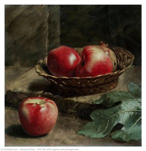 Still Life With Apples And Pomegranate — Donnino Pozzi