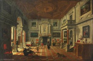 A Banqueting Hall With Figures — Bartholomeus Corneliszoon Van Bassen