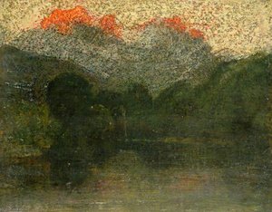 Trees And Red Tinged Sky — Sidney Herbert Sime