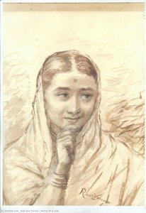 Sketch Of A Lady — Raja Ravi Varma