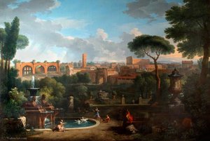 View Of Rome From The Baberini Palace — Jan Frans Van Bloemen