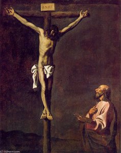 Saint Luke As A Painter Before Christ On The Cross — Francisco De Zurbarán