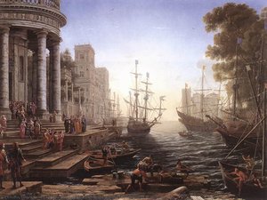 Port Scene With The Embarkation Of St Ursula — 클로드 로랭 (클로드 젤레)