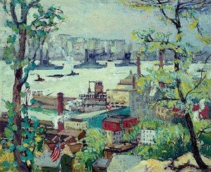 Hudson River From Fort Lee — Richard Hayley Lever