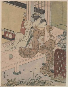 Night Rain At The Double-shelf Stand — Suzuki Harunobu