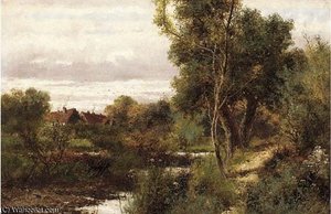 A Stream In A Wooded Landscape — Abraham Hulk Senior