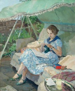 Alice Ashley On A Garden Seat — Donald Chisholm Towner