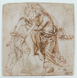 La Rencontre Du Christ Et De Jean Le Baptiste — Filippino Lippi