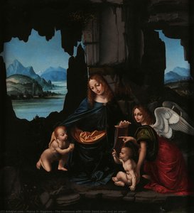 The Madonna With Child, Saint John And An Angel — Marco D' Oggiono