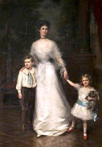 Elizabeth Louisa Penelope Theobald, Countess Of Stamford, And Her Two Children — John Ernest Breun