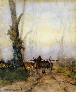 Man On A Cart In The Wood — Johan Hendrik Weissenbruch