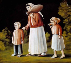 Georgian Woman With Children — Niko Pirosmani