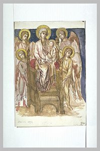 Madonna Enthroned With The Child With Angels — Cimabue