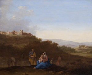 Landscape With The Rest On The Flight Into Egypt — Cornelis Van Poelenburch