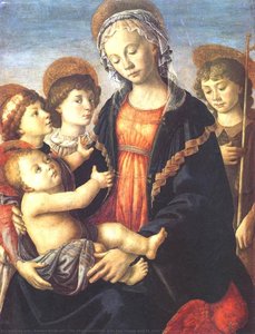 The Virgin And Child With Two Angels And St. John The Baptist — Sandro Botticelli