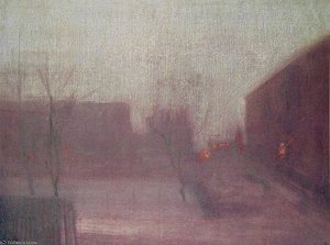 Natt Över Trafalgar Square, Chelsea—snö — James Abbott Mcneill Whistler