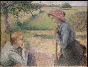Dos Campesinas Charlando — Camille Pissarro