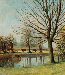 Cattle By A Pond — Dora Carrington