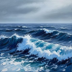 Eternal Surge: A Monumental Study Of Churning Cerulean And Sculptural White Foam — Christian Noiret