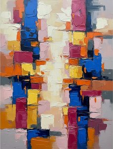 Fragmented Urban Mosaic: A Monumental Study In Impasto Texture And Chromatic Tension — Christian Noiret