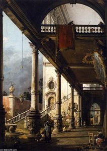 Vista En Perspectiva Con Pórtico — Giovanni Antonio Canal