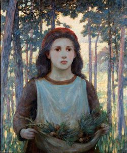 Girl Gathering Fir Cones — William Herbert Allen