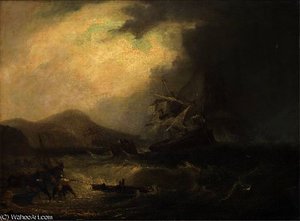 Salvaging The Wreck Off The Scottish Coast — John Wilson Carmichael