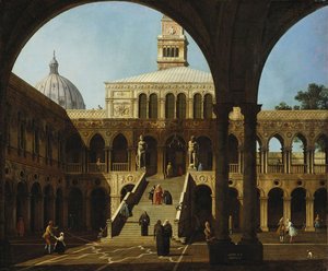 Venice: Capriccio Of The Courtyard Of The Doges' Palace With The Scala Dei Giganti — Canaletto