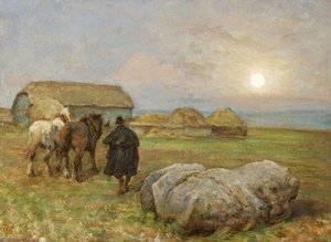 Durrington Stone, Wiltshire, Moonrise — Edgar Barclay