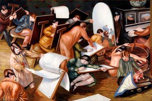 The Art Class (left Outer Panel From The 'empire Marketing Board' Series) — Stanley Spencer