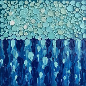 Cerulean Buoyancy And The Sculptural Weight Of Deep Navy Impasto — David Moreau
