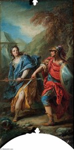 Jerusalem Delivered Tancredi Fighting Clorinda — Charles-andré Van Loo