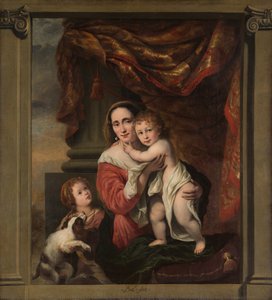 Portrait Of Johanna De Geer With Her Two Children Cecilia And Laurens Trip As Caritas — Фердинанд Боль