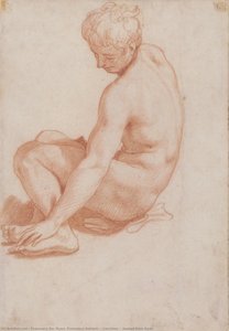 Seated Male Nude — Francesco De Rossi (francesco Salviati) (cecchino)