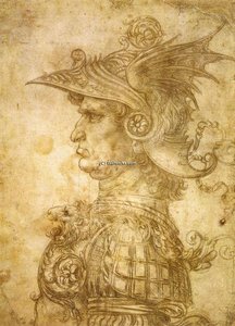 Portrait d'un guerrier en casque