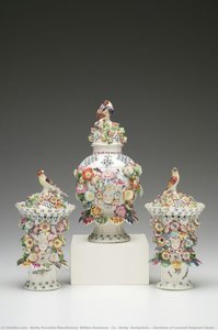 Garniture Of Covered Potpourri Vases — Derby Porcelain Manufactory, William Duesbury & Co., Derby (derbyshire)