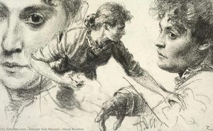 Head Studies — Adolph Von Menzel