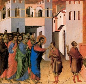 Jesus Opens The Eyes Of A Man Born Blind — Duccio Di Buoninsegna