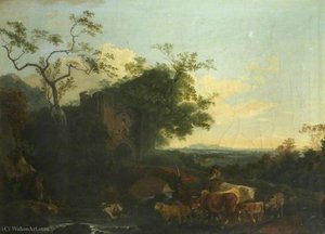 Landscape With Gateway And Cattle — Philip James De Loutherbourg