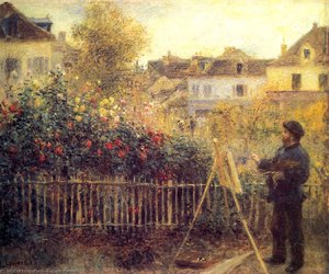 Claude Monet Painting In His Garden At Arenteuil — Pierre-auguste Renoir