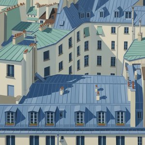 Geometrische Gelassenheit: Eine Monumentale Studie Blauer Urbaner Ebenen Und Stiller Schatten